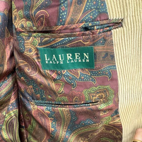 Lauren Ralph Lauren Corduroy Blazer Jacket Men 44 L Tan Preppy Work Casual - Picture 7 of 9